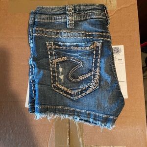 Silver Jean Shorts